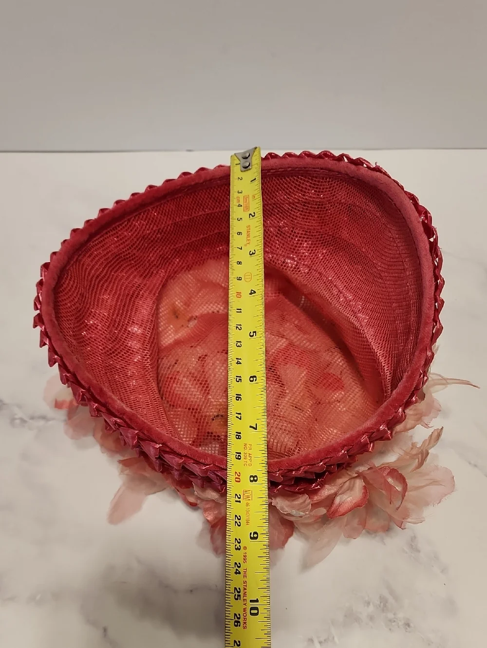 Pink Vintage Petal Pillbox  Hat.